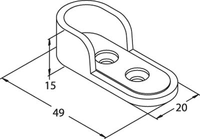 End Flange for Elegance Aluminium Wardrobe Rod - Screw Fix