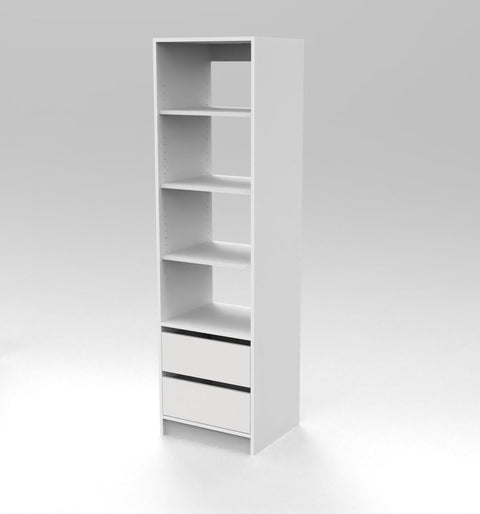 Wardrobe Insert with 2 Drawers and 3 Adjustable Shelves - 1790H x 500W x 440D (mm)