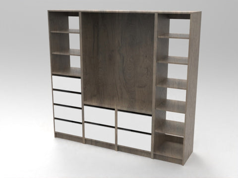 Wardrobe insert Polytec Antico Oak Matt and Classic White Woodmatt