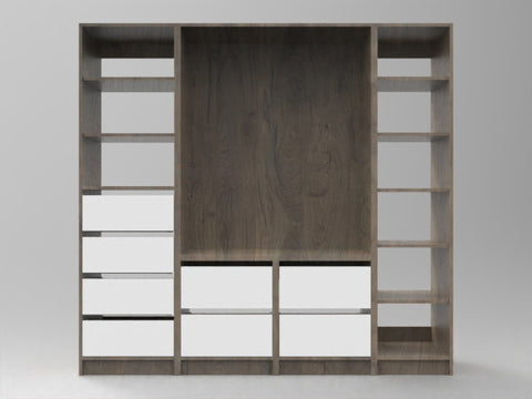 Wardrobe insert Polytec Antico Oak Matt and Classic White Woodmatt